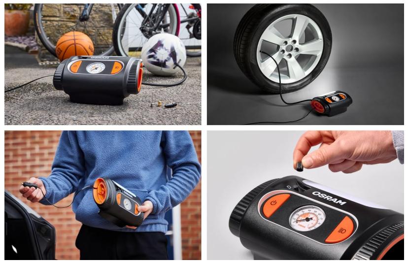 Компресор автомобільний з ліхтарем 12v (43671)