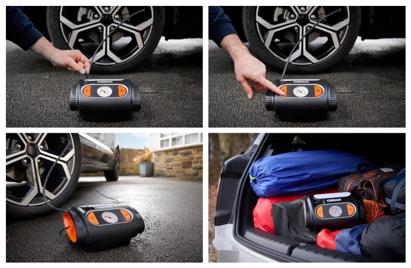 Компресор автомобільний з ліхтарем 12v (43671)